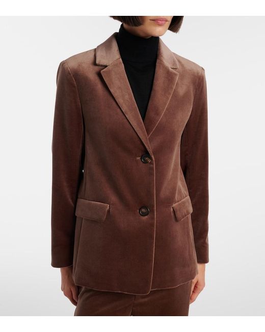 Max Mara Brown Agata Cotton Velvet Blazer