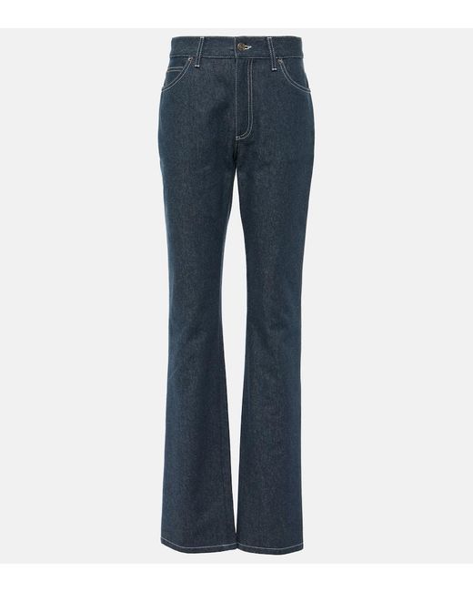 Loro Piana Blue High-Rise Straight Jeans Nedar