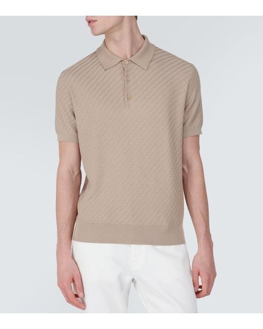 Polo En Coton, Soie Et Cachemire Brioni pour homme en coloris Natural