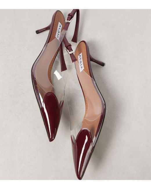Alaïa Red Slingback-Pumps Le Cour Mit Lackleder
