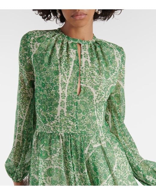 Vestido corto de georgette de seda Giambattista Valli de color Green