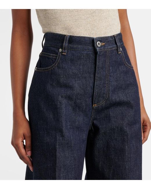 Bottega Veneta Blue High-Rise Wide-Leg Jeans