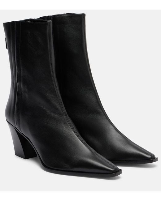 Aquazzura Black Francoise 70 Leather Ankle Boots