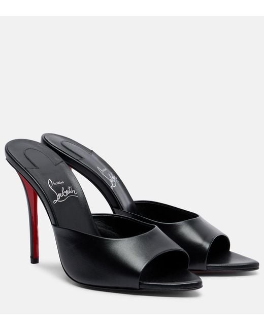 Christian Louboutin Black Miss Z Leather Mules