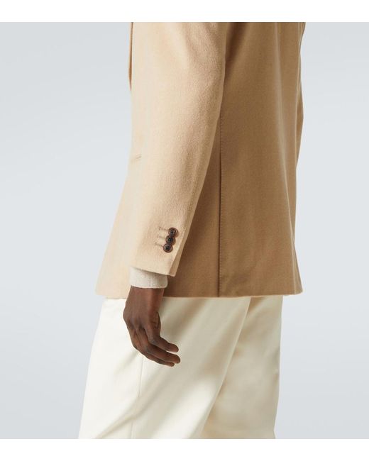 Saman Amel Natural Camel Hair Suit Jacket for men