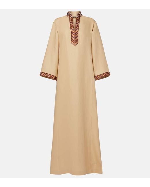 Caftan Tilde De Algodon Loro Piana de color Natural
