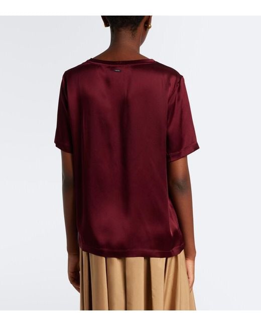 Max Mara Red Satin T-Shirt