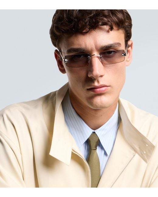 Cartier Blue Panthere De Cartier Rectangular Sunglasses for men