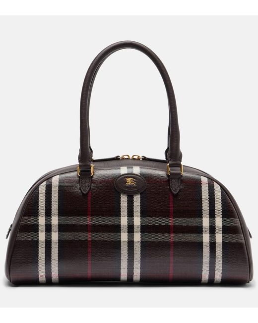 Burberry Black Highlands Coated Jacquard Tote Bag