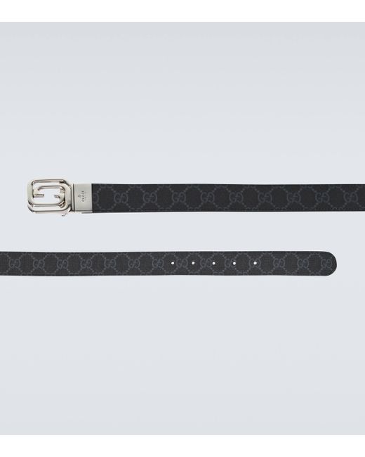 Gucci Metallic GG Reversible Canvas And Leather Belt for men