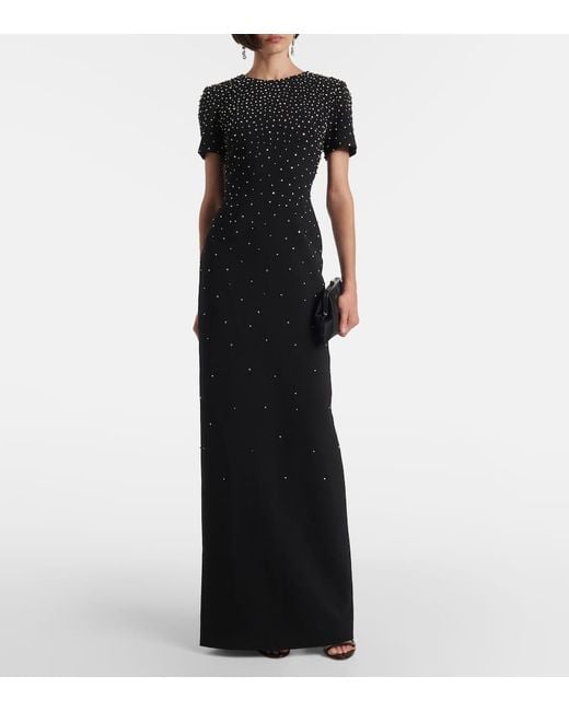 Carolina Herrera Black Robe Mit Kristallen