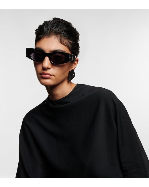 Alaïa Blue Logo Oval Sunglasses