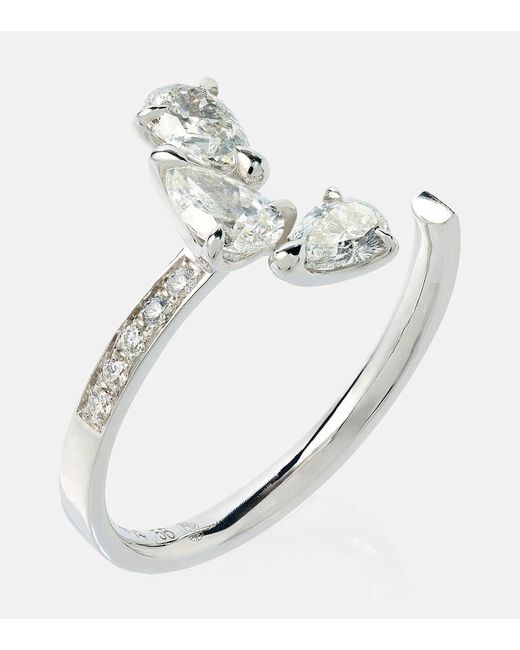 Repossi Metallic Serti Sur Vide 18kt White Gold Ring With Diamonds