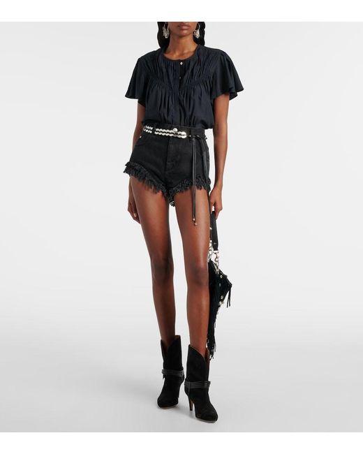 Isabel Marant Black Synda Gathered Top