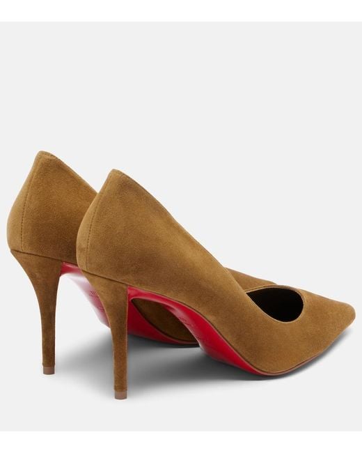 Christian Louboutin Brown Miss Z 80 Suede Pumps