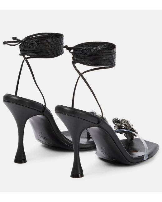 Magda Butrym Black Embellished Leather And Pvc Sandals
