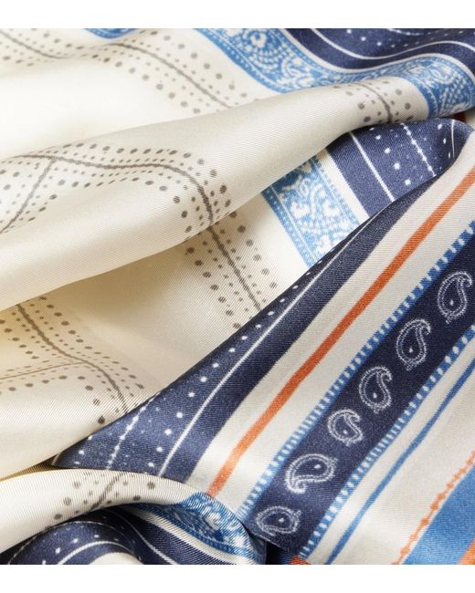 Totême Blue Printed Silk Twill Scarf