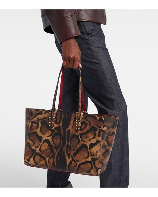Christian Louboutin Brown Leopard-Print Leather Shopper