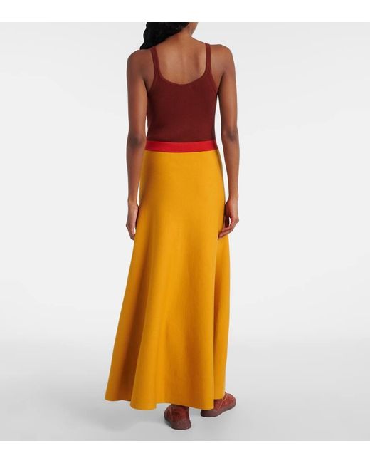 Gabriela Hearst Orange Maxikleid Flaminius Aus Wolle