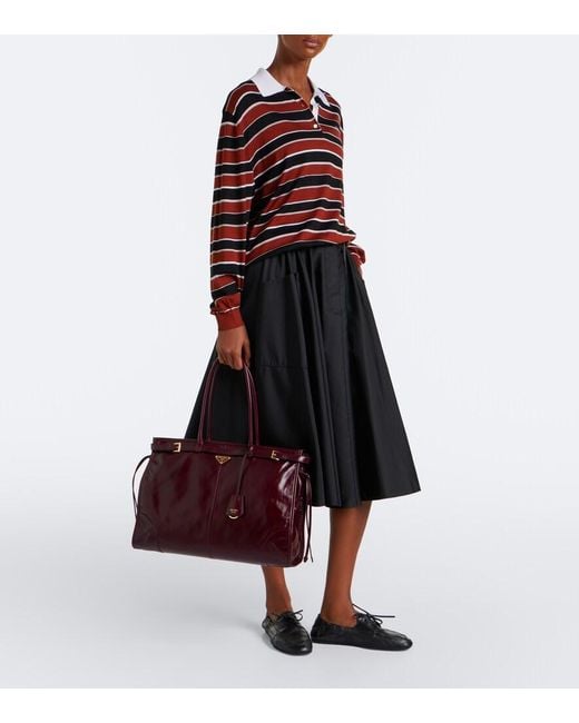 Prada Red Bonnie Extra Large Leather Shoulder Bag