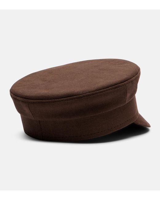 Ruslan Baginskiy Brown Rb Linen Canvas Newsboy Hat