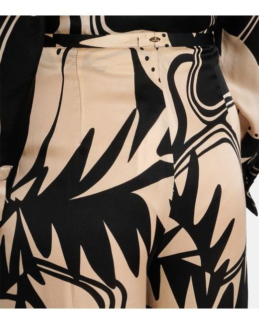 Poupette Black Clea Printed Wide-Leg Pants