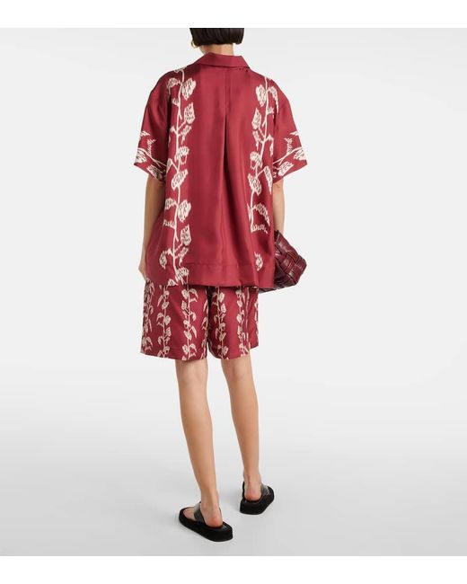 Asceno Red Montauk Silk Twill Shirt