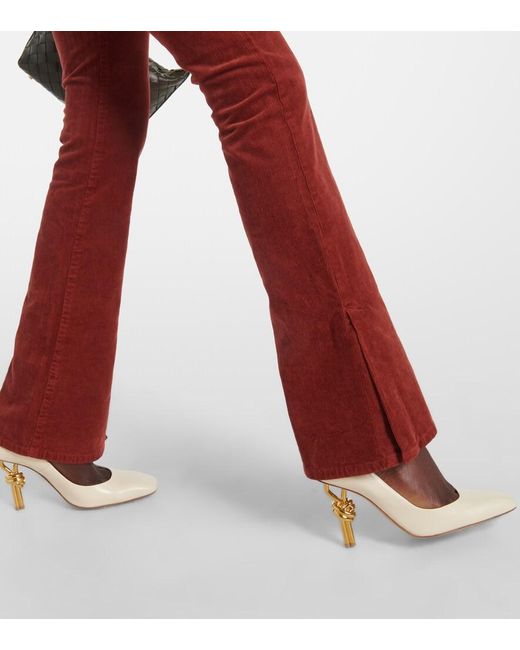 7 For All Mankind Red Mid-Rise Bootcut Jeans