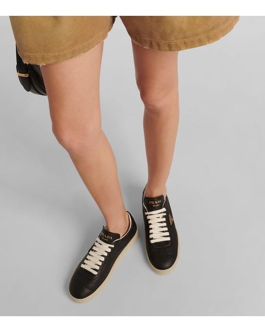 Prada Black Sneakers Aus Leder