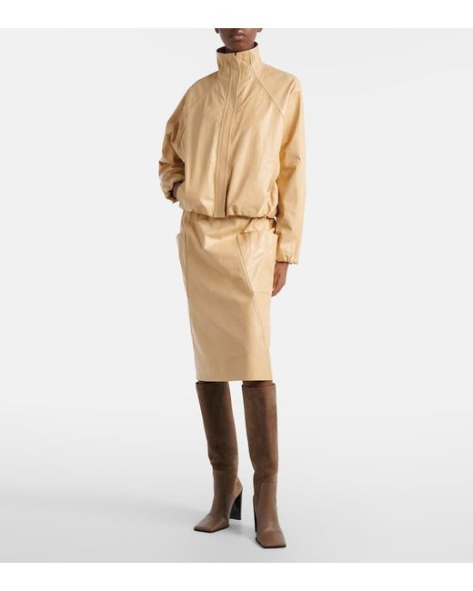 Alaïa Natural Leather Pencil Skirt