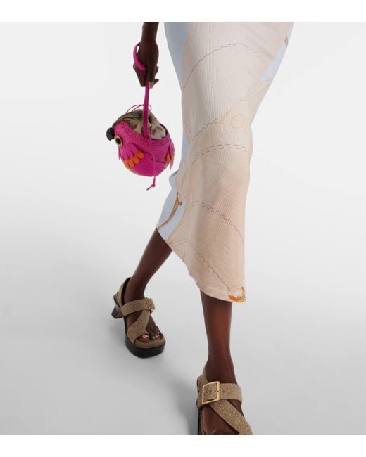 Loewe White Paula's Ibiza Printed Jersey Midi Dress