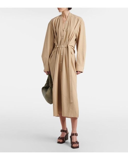 Lemaire Natural Belted Cotton Shirt Dress