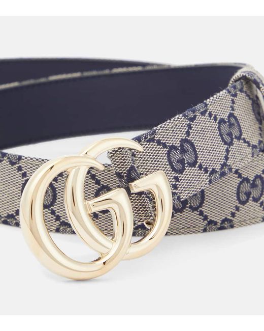 Cintura in pelle GG Marmont di Gucci in Blue