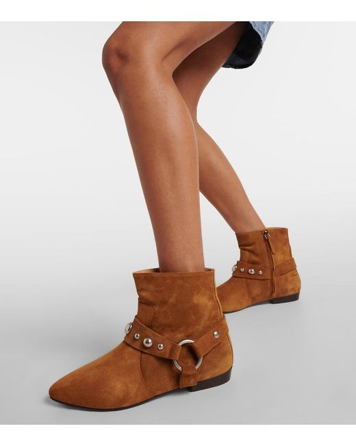 Isabel Marant Brown Siago Low Heels Ankle Boots