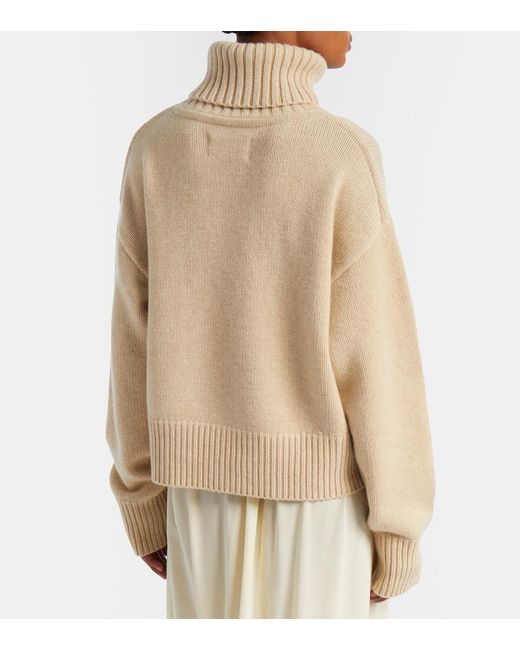 Extreme Cashmere Natural N°434 Crop Xtra Cashmere Turtleneck Sweater