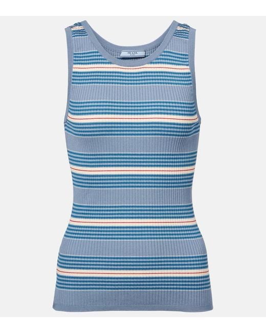 Prada Blue Top Aus Baumwolle