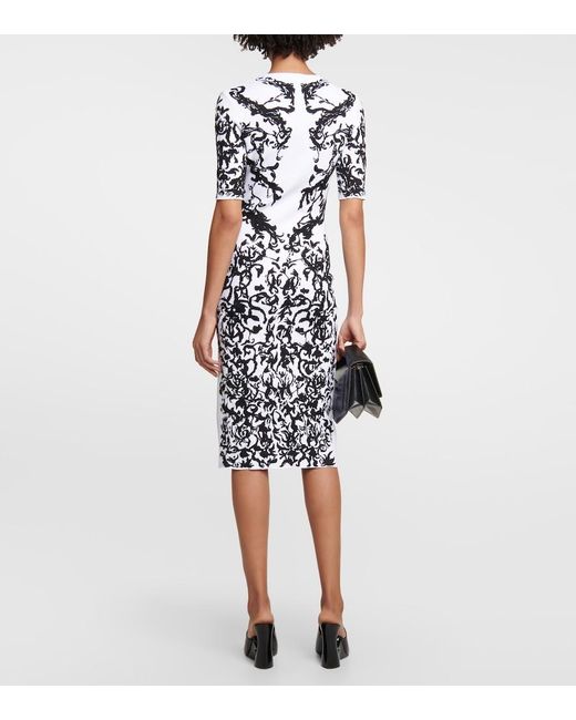 Alaïa White Alaia Printed Midi Dress