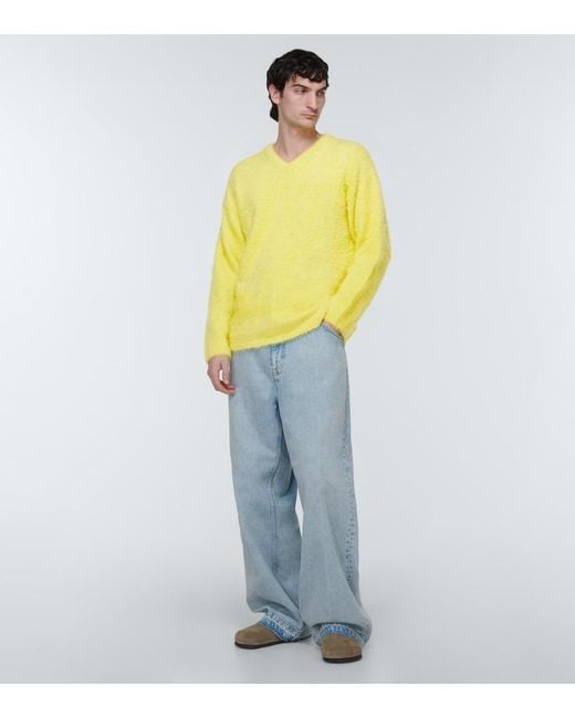 ERL Yellow Brushed Sweater for men