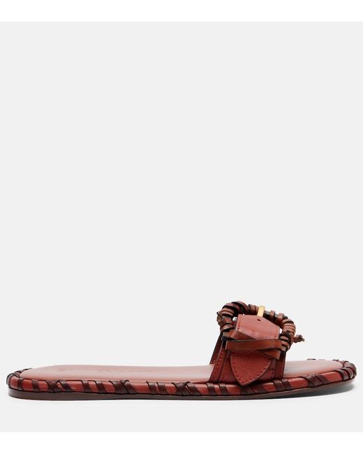 Zimmermann Red Alchemy Leather Slides