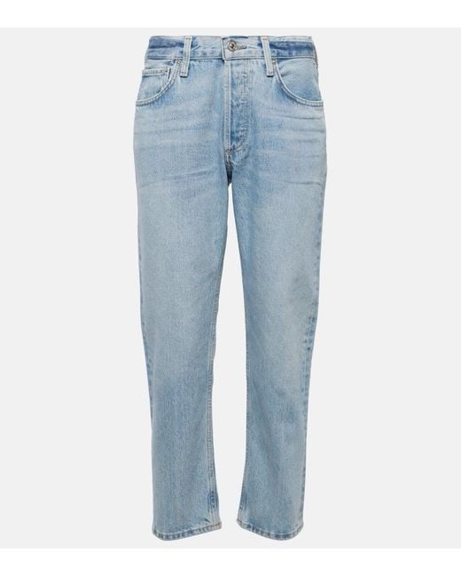 Citizens of Humanity Blue Isla Low-Rise Straight Jeans