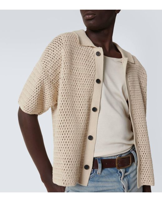 FRAME Natural Open-knit Cotton Cardigan for men