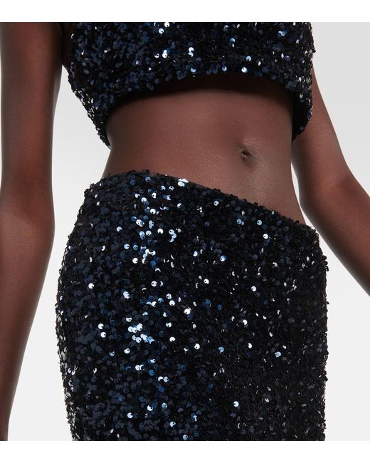 Dorothee Schumacher Blue Shimmering Attraction Midi Skirt