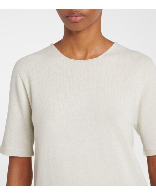 The Row White Ipar Cashmere Top