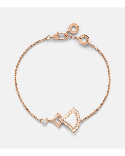 BVLGARI Metallic Divas' Dream 18Kt Rose Bracelet With Mother-Of-Pearl And Diamonds