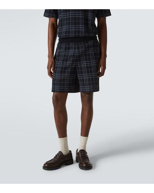Burberry Black Checked Shorts for men
