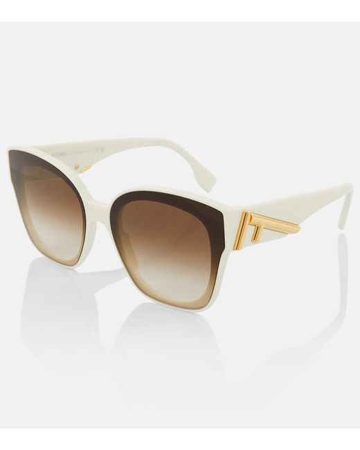 Fendi Brown First Butterfly Square Sunglasses
