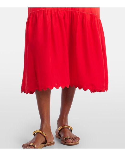 Juliet Dunn Red Ombre Silk Midi Dress