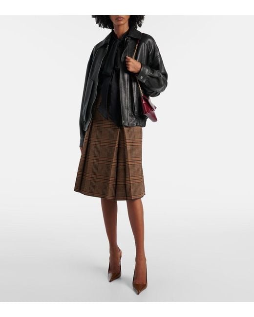 Saint Laurent Brown Vendome 110 Leather Slingback Pumps