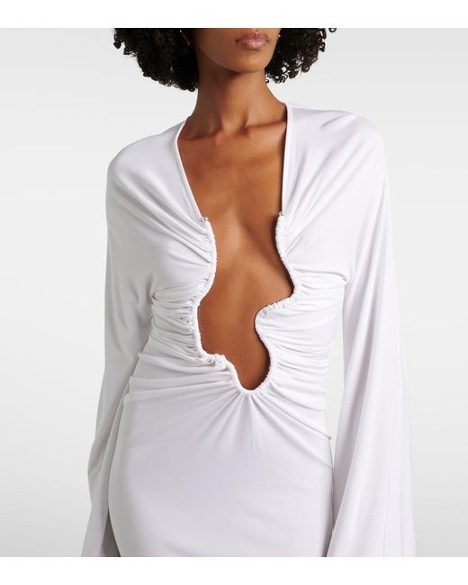 Christopher Esber White Salacia Ruched Maxi Dress
