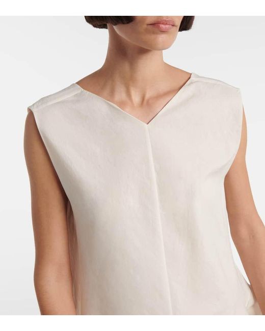 Khaite White Mel Silk And Cotton Minidress